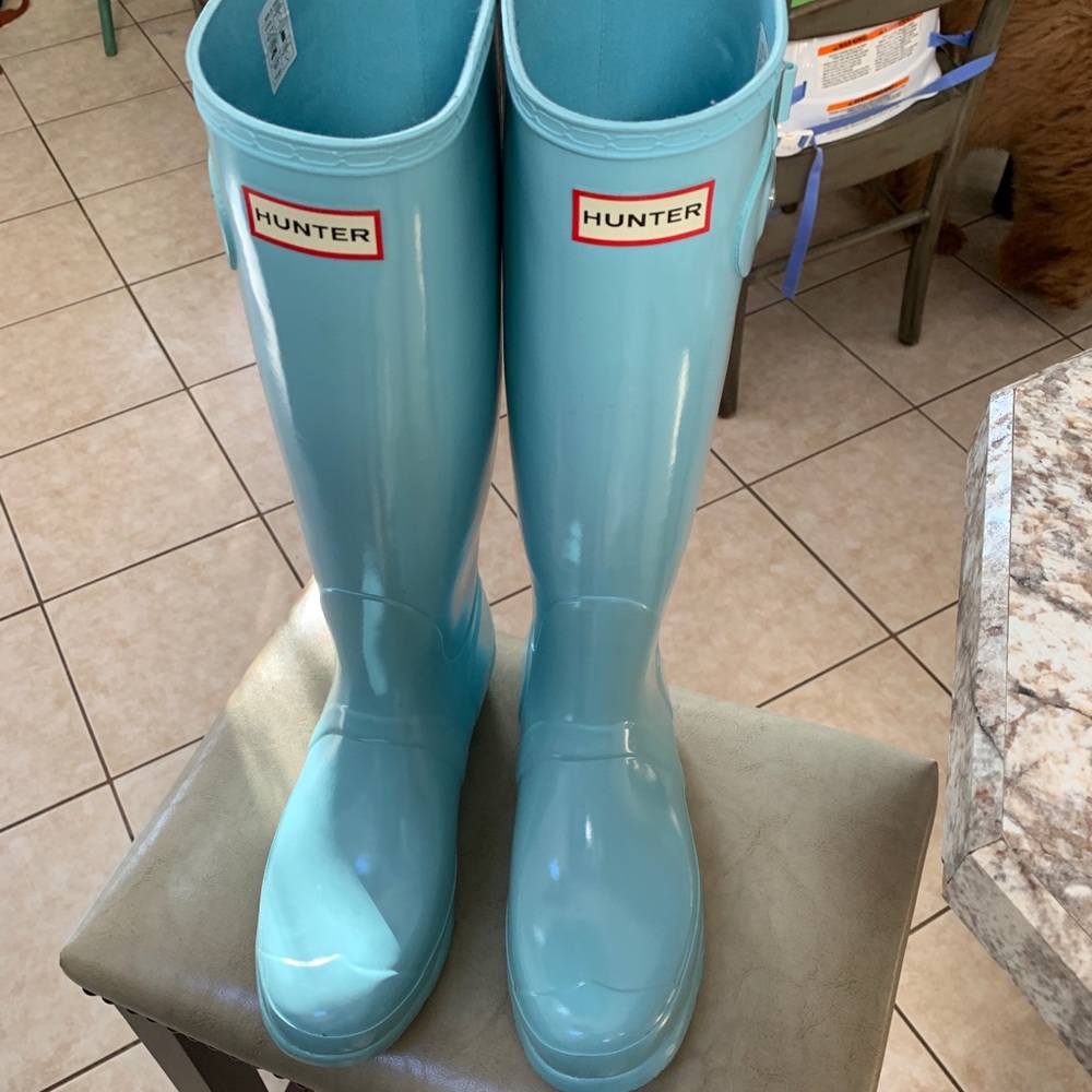 Hunter Boots in Turquoise Size 11- Only worn once